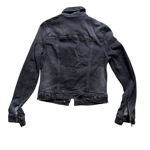 AE Distressed Stretch Black Denim Jacket for Fall Size M - Picture 8 of 11